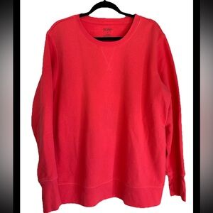 TEK GEAR  Vibrant orange fleece oversized Crew Neck Sweatshirt Sz 1X